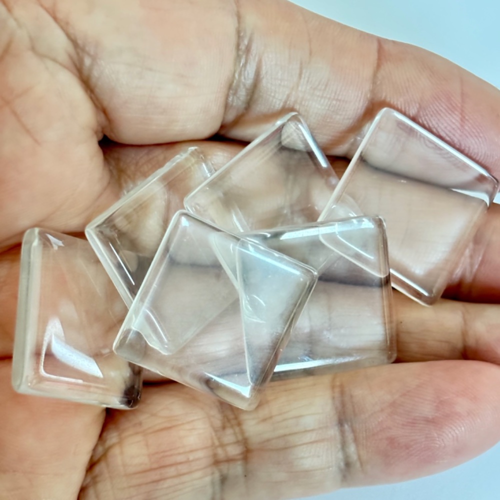 🔥$1 Clearance Crystal Clear Square Tile Cabochons 20mm (6pc)